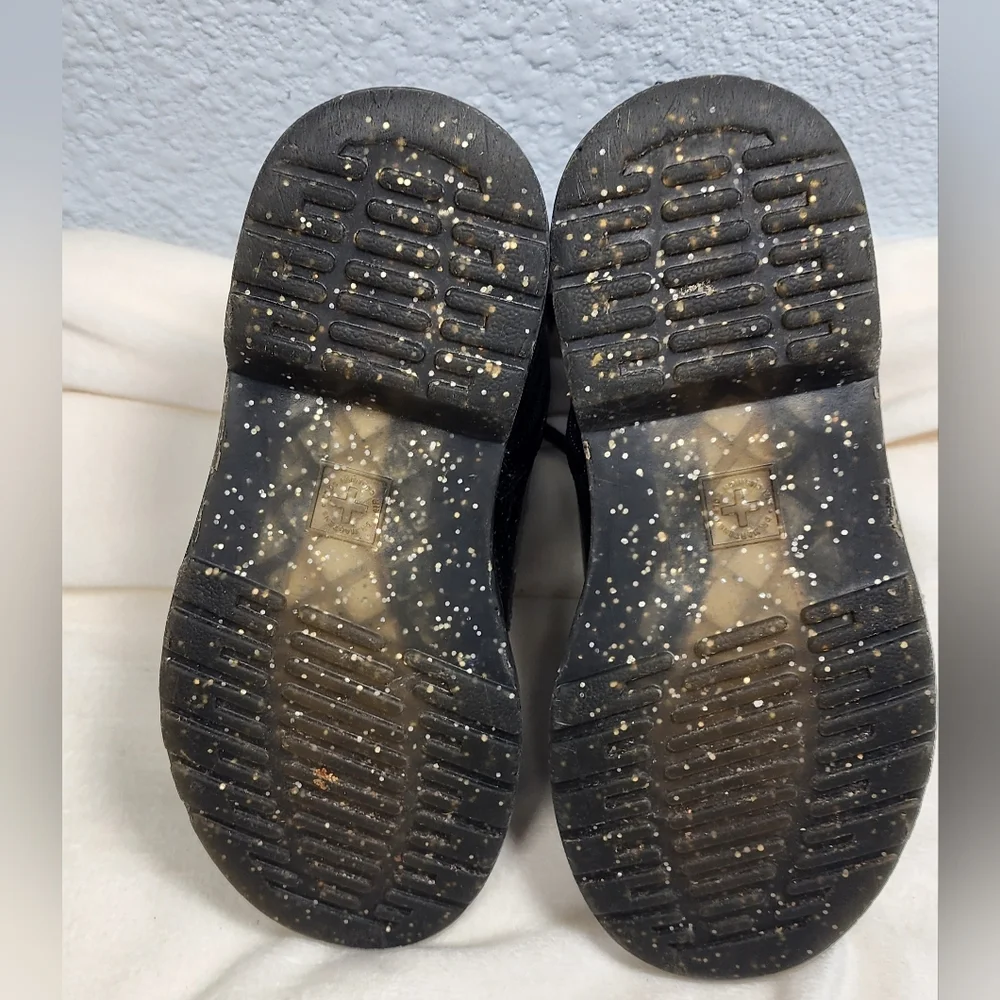Dr. Martens Black Sparkle Combat Boots